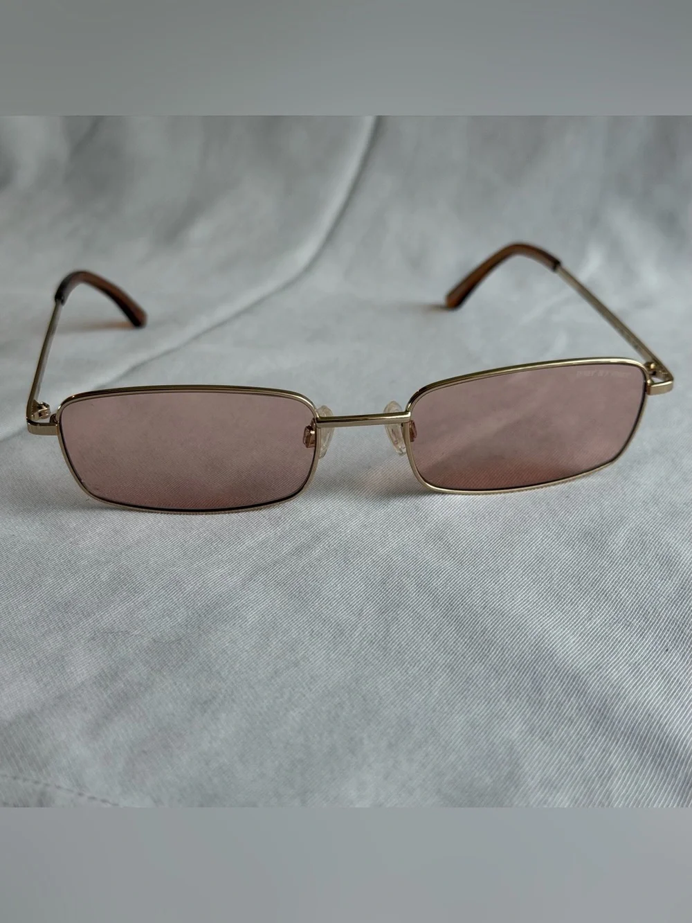 DMY BY DMY Olsen Rectangular Pink Tint Sunglasses 54 19-145 DMY05BPL Gold Frame